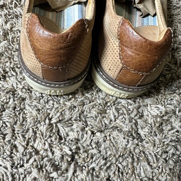 Johnston & Murphy Perforated Leather Loafers Men’s 8M Tan Slip-on Casual